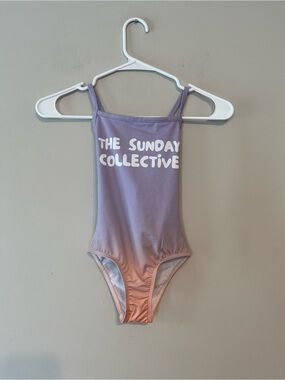 Girls' Ombre Lavender to Peach One-Piece Swimsuit size 4